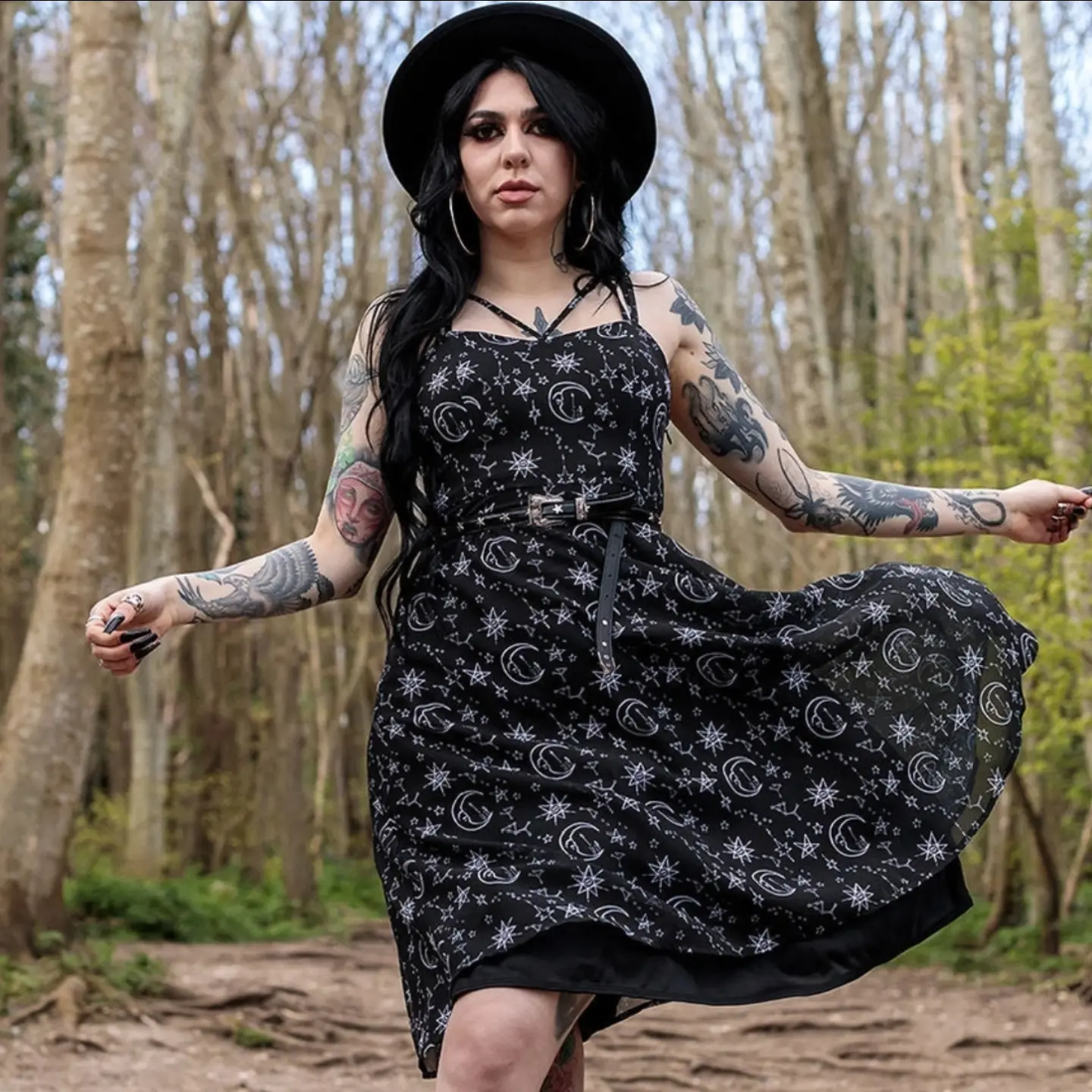 Celestial print dress from Wildflower's clothing rail